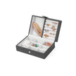 Jewelry Box – Thickened Frame – Black – Lockable with Foldable Tray and Removable Divider