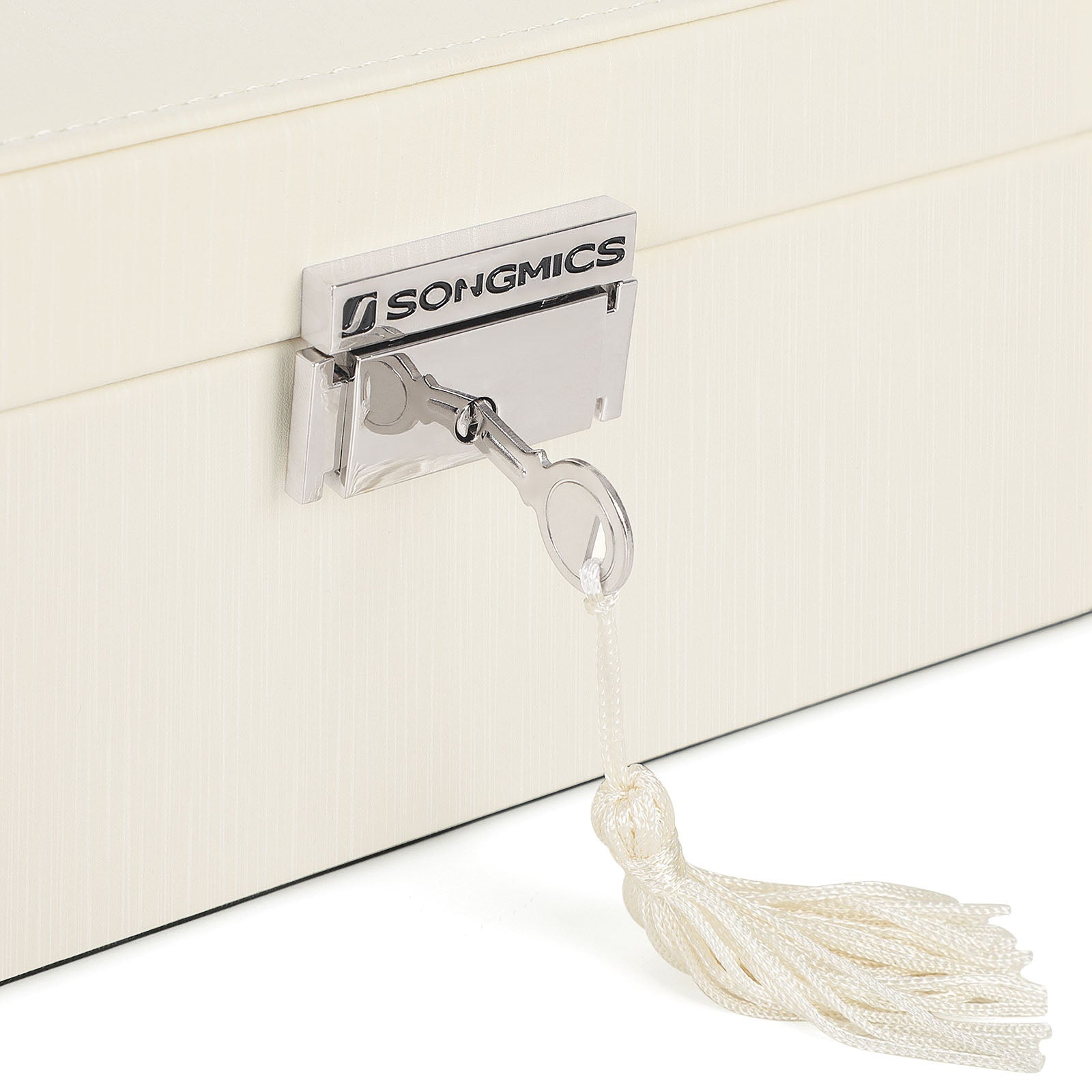 Jewelry Box – Thickened Frame – Black – Lockable with Foldable Tray and Removable Divider