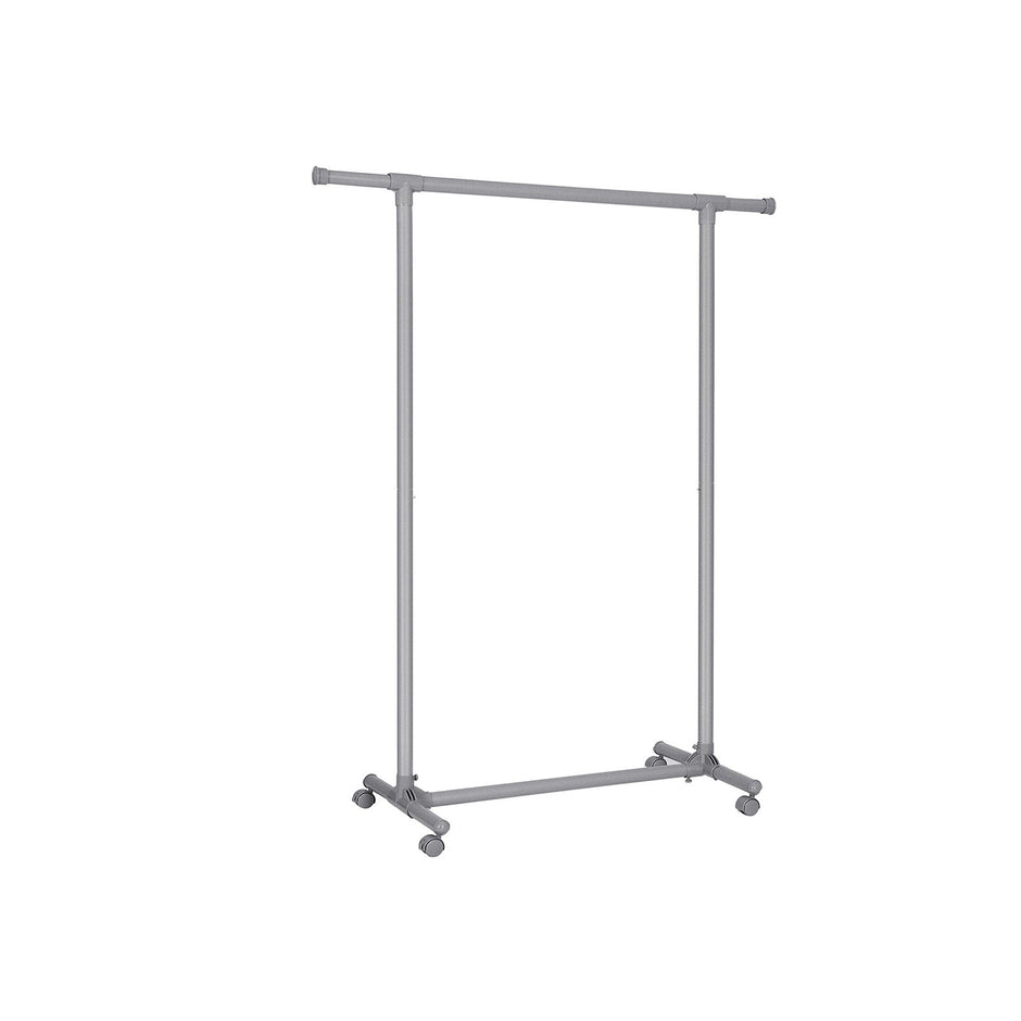 Extendable Garment Rack – Metal – Matte Black and Blue – Heavy-Duty Rolling Design