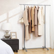 Extendable Garment Rack – Metal – Matte Black and Blue – Heavy-Duty Rolling Design