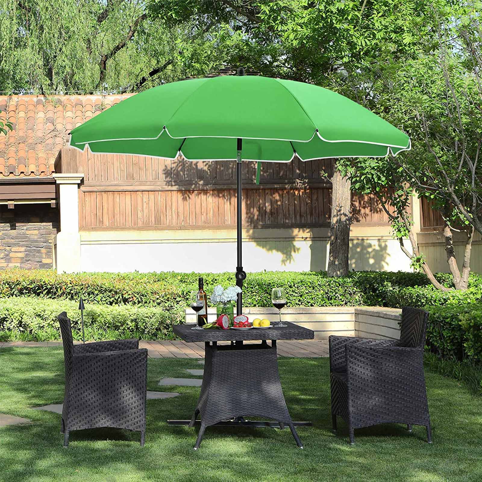Beach Umbrella – Polyester – Blue – UV50+ with Tilt Mechanism and Carry Bag