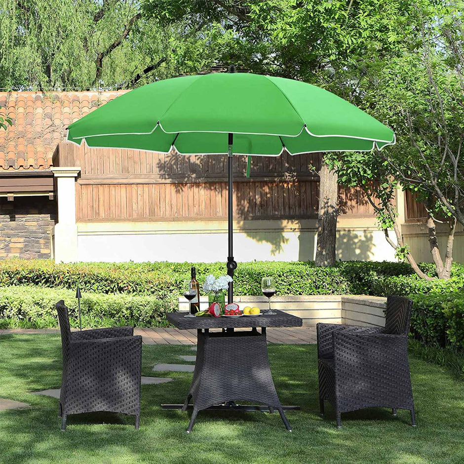 Beach Umbrella – Polyester – Blue – UV50+ with Tilt Mechanism and Carry Bag