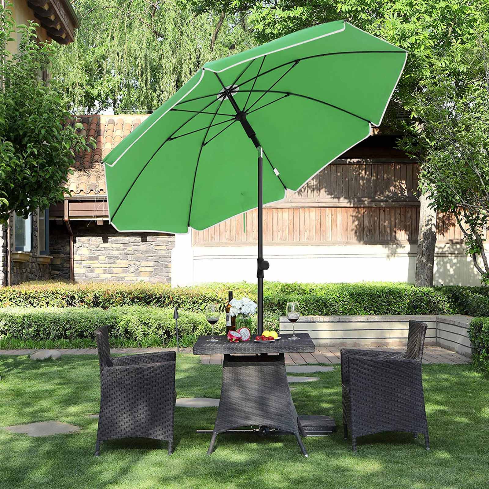 Beach Umbrella – Polyester – Blue – UV50+ with Tilt Mechanism and Carry Bag