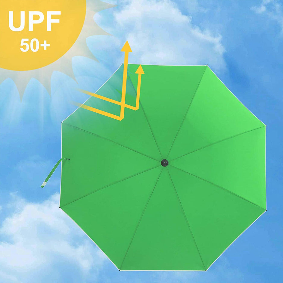 Beach Umbrella – Polyester – Blue – UV50+ with Tilt Mechanism and Carry Bag