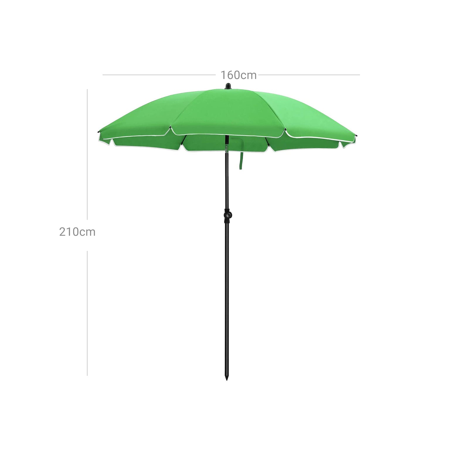 Beach Umbrella – Polyester – Blue – UV50+ with Tilt Mechanism and Carry Bag