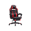 Gaming Chair – Faux Leather – Black and Red – Ergonomic Design with Adjustable Footrest and Tilt Mechanism