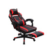 Gaming Chair – Faux Leather – Black and Red – Ergonomic Design with Adjustable Footrest and Tilt Mechanism
