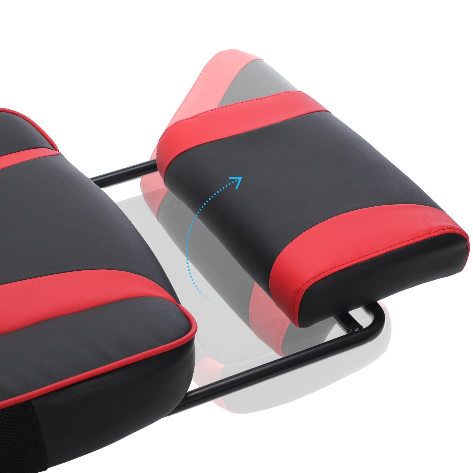 Gaming Chair – Faux Leather – Black and Red – Ergonomic Design with Adjustable Footrest and Tilt Mechanism