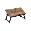 Laptop Desk – Wood – Rustic Brown – Adjustable Tilting Angles and Folding Legs