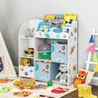 Toy and Book Organiser – Wood – White – Multi-Functional Storage Unit with Storage Boxes