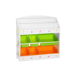 Toy and Book Organizer – Wooden – Multi-Coloured – 3-Tier Bookshelf with Removable Bins