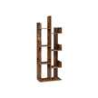 Tree-Shaped Bookshelf – Wood – Rustic Brown – 8 Storage Compartments, Rounded Corners
