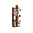 Tree-Shaped Bookshelf – Wood – Rustic Brown – 8 Storage Compartments, Rounded Corners