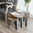 Nesting End Side Tables – Metal and Wood – Rustic Brown – Set of 3 with Easy Assembly