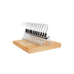Trouser Clamp Hanger – Solid Wood – Natural – Set of 12 with 360° Rotatable Hook and Anti-slip Felt