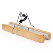 Trouser Clamp Hanger – Solid Wood – Natural – Set of 12 with 360° Rotatable Hook and Anti-slip Felt