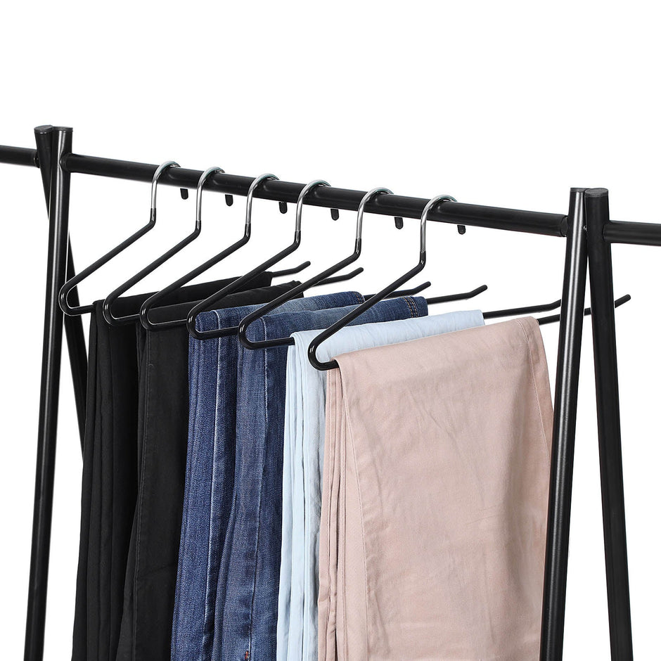 Trouser Slack Hangers – Metal – Chrome-plated – Non-slip, Set of 20
