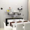 U-Shaped Floating Wall Shelves – Wood – Black – Set of 3 with 15 kg Weight Capacity