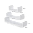 U-Shaped Floating Wall Shelves – Wood – Black – Set of 3 with 15 kg Weight Capacity