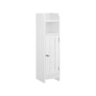 Slim Bathroom Storage Cabinet – Wood – White – Freestanding with Adjustable Shelves