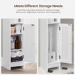 Slim Bathroom Storage Cabinet – Wood – White – Freestanding with Adjustable Shelves