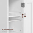 Slim Bathroom Storage Cabinet – Wood – White – Freestanding with Adjustable Shelves