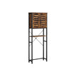 Over-The-Toilet Storage Shelf – Steel Frame – Rustic Brown and Black – Large Cabinet and Shelf, Industrial Style