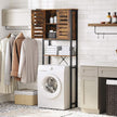 Over-The-Toilet Storage Shelf – Steel Frame – Rustic Brown and Black – Large Cabinet and Shelf, Industrial Style