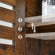Over-The-Toilet Storage Shelf – Steel Frame – Rustic Brown and Black – Large Cabinet and Shelf, Industrial Style
