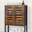 Over-The-Toilet Storage Shelf – Steel Frame – Rustic Brown and Black – Large Cabinet and Shelf, Industrial Style