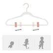 Velvet Coat Hangers – White – 24-Pack – Heavy-Duty, Non-Slip, Space-Saving with Rose Gold Movable Clips