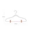 Velvet Coat Hangers – White – 24-Pack – Heavy-Duty, Non-Slip, Space-Saving with Rose Gold Movable Clips