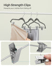 Set of 30 Velvet Trouser Hangers – Velvet – Slate Grey – Non-Slip with Clips
