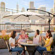 Cantilever Garden Patio Umbrella – Fabric – Grey – 3 m Offset Design with UPF 50+ Protection and Crank Mechanism