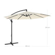 Cantilever Garden Patio Umbrella – Fabric – Grey – 3 m Offset Design with UPF 50+ Protection and Crank Mechanism
