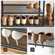 Coat Rack and Shoe Bench – Metal and Wood – Rustic Brown and Black – 9 Removable Hooks, Top Shelf