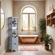 Freestanding Bathroom Floor Cabinet – Wood – Dove Gray – 2 Drawers