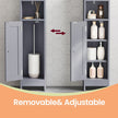 Narrow Bathroom Storage Cabinet – Wood – Dove Grey – Freestanding with Adjustable Shelves