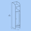 Narrow Bathroom Storage Cabinet – Wood – Dove Grey – Freestanding with Adjustable Shelves