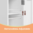 Narrow Bathroom Storage Cabinet – Wood – Dove Grey – Adjustable Shelves, Freestanding Toilet Paper Organizer