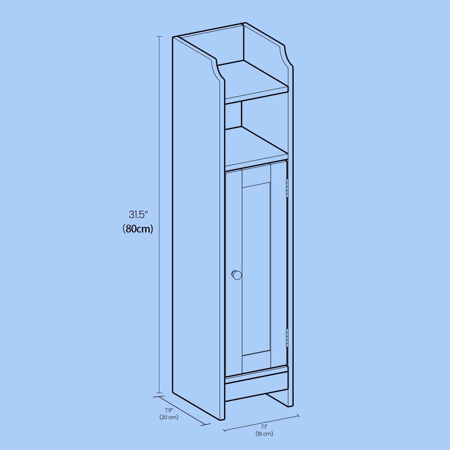 Narrow Bathroom Storage Cabinet – Wood – Dove Grey – Adjustable Shelves, Freestanding Toilet Paper Organizer