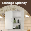 Wall-Mounted Bathroom Storage Cabinet – Engineered Wood – Cloud White – Adjustable Shelves