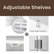 Wall-Mounted Bathroom Storage Cabinet – Engineered Wood – Cloud White – Adjustable Shelves