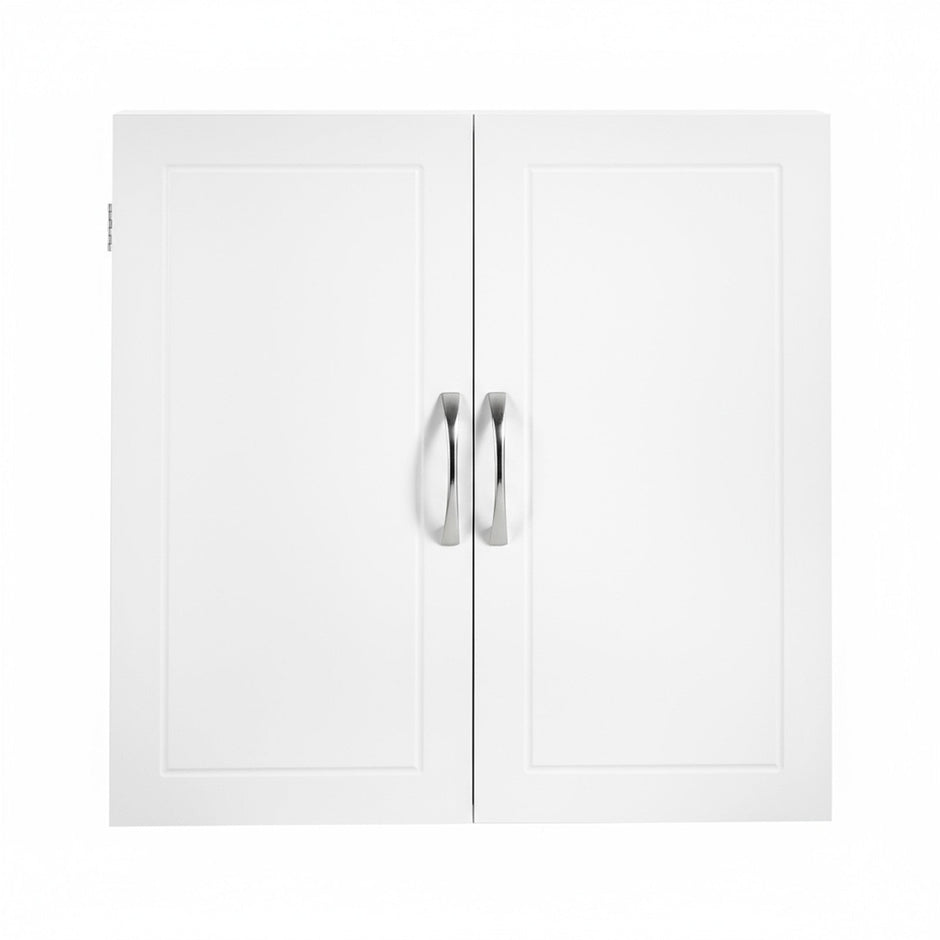 Wall-Mounted Bathroom Storage Cabinet – Wood – Cloud White – Adjustable Shelves