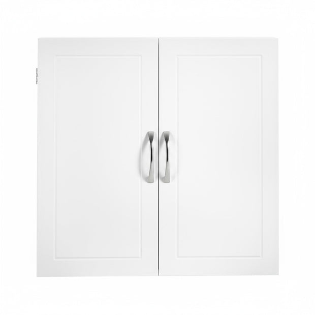 Wall-Mounted Bathroom Storage Cabinet – Wood – Cloud White – Adjustable Shelves