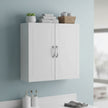 Wall-Mounted Bathroom Storage Cabinet – Wood – Cloud White – Adjustable Shelves