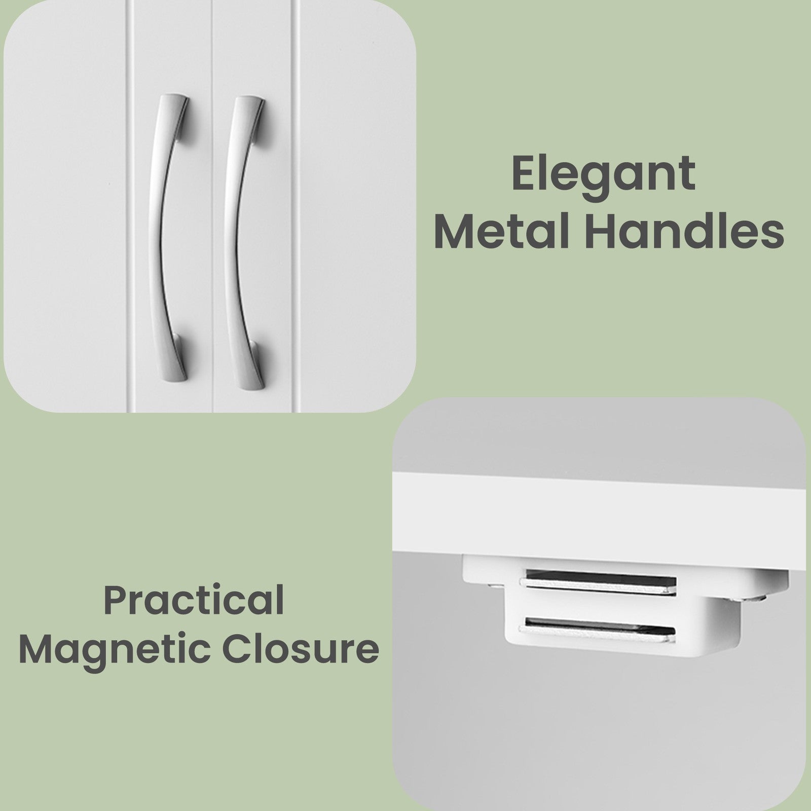 Wall-Mounted Bathroom Storage Cabinet – Wood – Cloud White – Adjustable Shelves