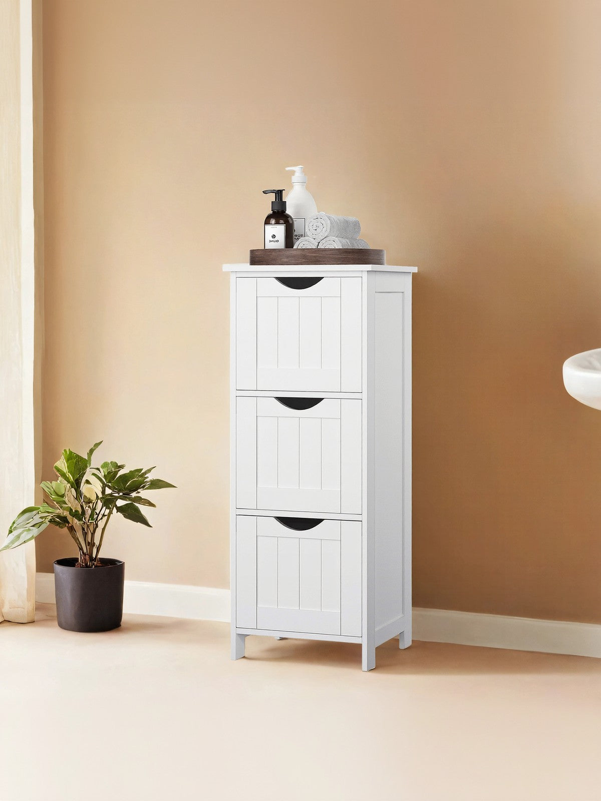 Free-Standing Storage Cabinet – Engineered Wood – Laurel Green – 4 Drawers