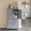 Freestanding Bathroom Storage Cabinet – Wood – White – Dual Drawer and Door Design with Adjustable Shelf