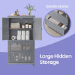 Freestanding Bathroom Storage Cabinet – Wood – White – Dual Drawer and Door Design with Adjustable Shelf